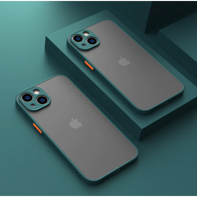 Husa iPhone 12 Pro Max, Plastic Dur cu protectie camera, Verde